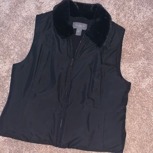 Ann Taylor Fur Collar Vest